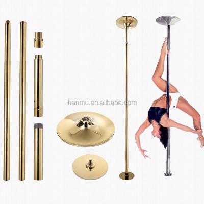 China Portable 45mm Golden Portable Dance Pole Static Spinning Tube for sale