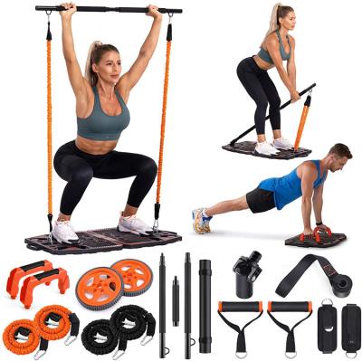 China Dynamic Full Body Fitness Workout Package With Resistance Bands Folding Bar Straps Handles for sale