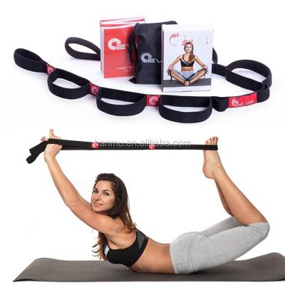 China Custom Cotton Fitness Adjustable Cotton Yoga Stretch Strap for sale