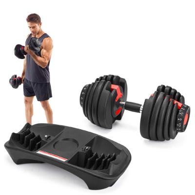 China Gym Fitness 24kgs 52.5lbs Adjustable Adjustable Weight Training Dumbbells for sale