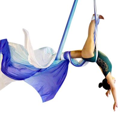 China Durable Colorful Gradient Ombre Dyeing Aerial Silk Yoga Swing Hammock for sale