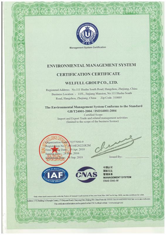 ISO14001 - Welfull Group Co., Ltd.