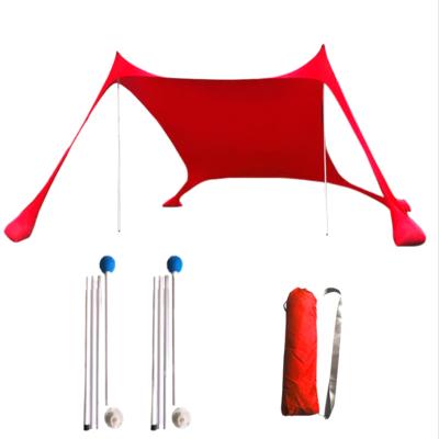 China Diagonal Tethering Type UPF50+ Portable Soft Beach Tent With Sand Anchor Canopy Sun Shelter for sale