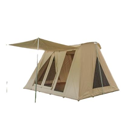 China Extended Type 4 Season Outdoor 4M Waterproof Oxford Bell Tent Glamping Safari Tent Of Camping for sale