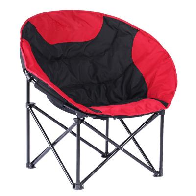 China Durable Saucer Moon Steel Camping Chair Folding Padded Seat for sale