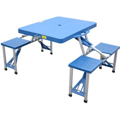 China Modern Cheap Portable Plastic Picnic Top Camping Table Modern Outdoor Suitcase Table With Chairs Set Aluminum for sale