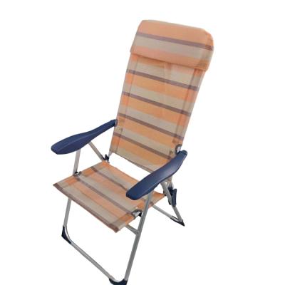 China Testlin Modern Outdoor Stripe 5 Adjustable Positions Folding Beach Lounger With Pillow for sale