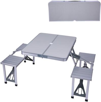 China Modern Portable Folding Outdoor Picnic Table Camping Party 4 Seats Set Aluminum for sale