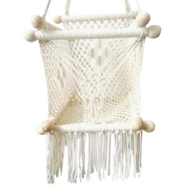 China Adult Outdoor Kids Swing Chair Hanging Hammock Nordic Cotton Rope Hammock Chair Handmade Knitted for sale