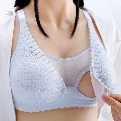 China Radiation Protection Breastfeeding Bra Maternity Pregnant Wire Free Front Closure Women Feeding Nursing Bra for sale