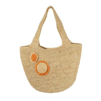 China Fashion x large raffia tote basket woven bag made with natural raffia straw beach bag for summer for sale