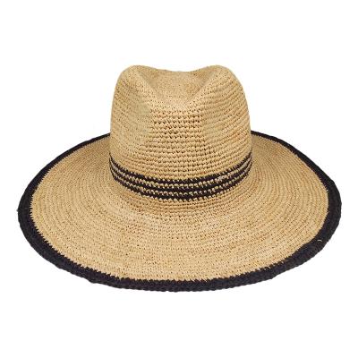 China New Verified Women Beach Hat Lady Cap Wide Brim Floppy Fold Over Summer Sun Women Straw Hat for sale