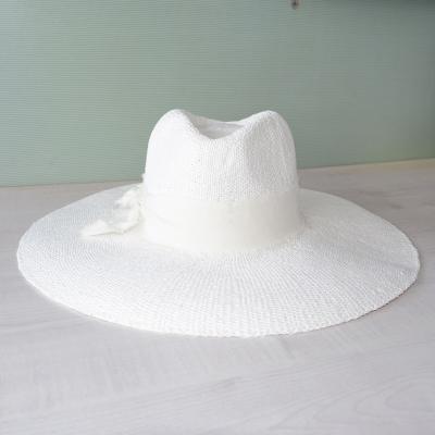 China Custom Character Fashion Women Beach White Paper Straw Hats, Beach Hats For Women Summer Beach Straw Hats for sale