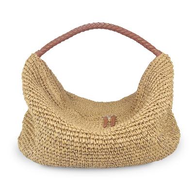 China Hair Straw Bag Woven Beach Bag Shoulder Bag Summer Style Cylinder Handbags for sale