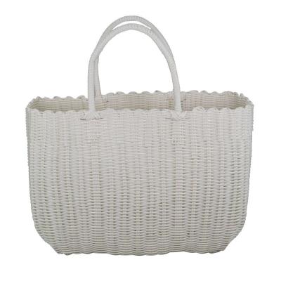 China TOGGING BAG Handwoven Plastic PP Basket Bag Laundry Box Handbag for sale