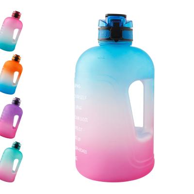 China Hot Sale Large Capacity PETG 1 Gallon Plastic Gym Jug Water Bottle Wholesale Jug Custom Fashionble Motivational Viable Motivational Fashionble Logo for sale