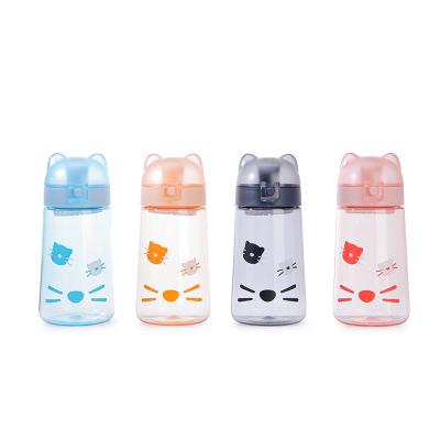 China Wholesale BPA Free Viable Personalized Children Kids Plastic Water Bottle Cute Bottles Small Mouth With Bear Lid for sale