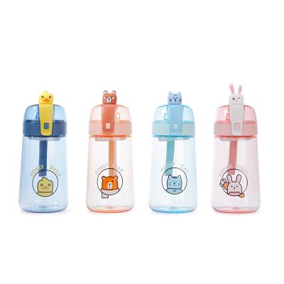 China Wholesale Viable Applicable In Kids Food Grade Milk Clear Cartoon Cups Beverage Cups Plastic Water Bottles for sale