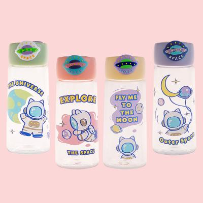 China Wholesale Space Viable Cute Students Design Bpa Water Bottle Kids Plastic Water Bottle For Kids Custom Logo for sale