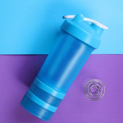 China Viable Customized Logo And Color Blank Plastic Shaker Bottle With Medicine Pill Case Gym Shaker Bottle for sale