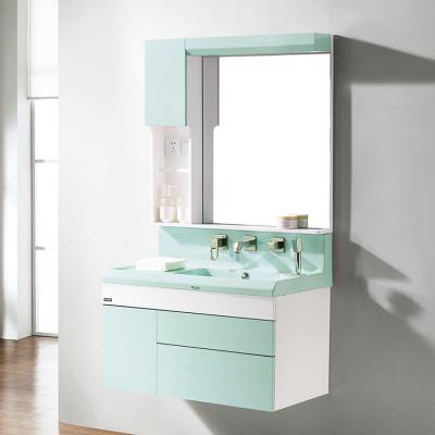 China Modern Waterproof Used Bathroom Vanity Cabinet PVC Sink Bathroom Mirror Antique Cabinet for sale