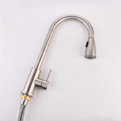 China Other Stainless Steel 360 Pull Down Tap Black Kitchen Sink Mixer Tap Hot Cold Water Faucet for sale