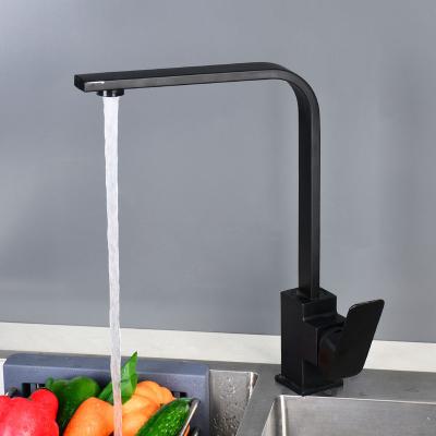 China Other Wholesale Modern Black Mixed Rotation Kitchen Faucet Stainless Steel Hot Water Mixer Sink Faucets for sale