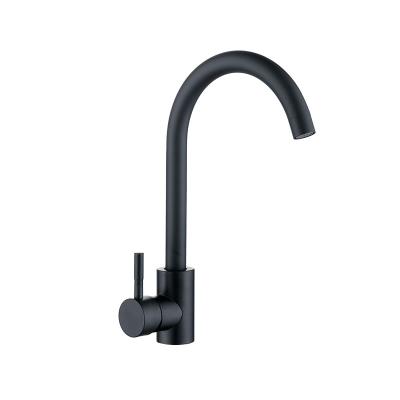 China Thermostatic Faucets Black Frosted Matte Black Faucet Taps Fashionable Swan Neck Kitchen Bedroom Sink Faucet 304 Stainless Steel for sale