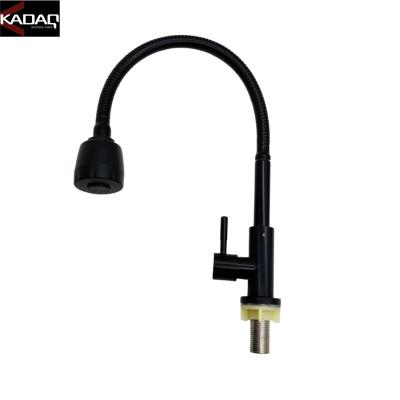 China Modern Metered Faucets Single Handle Deck Mounted Black Paint Universal Faucet Rotate 360 ​​Matte Black Sus 304 Faucet for sale