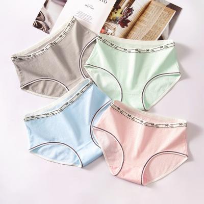 China Wholesale Antibacterial DLM Mesh Cotton Panty Girl Underwear High Quality Breathable Fashion Printed Ladies Panties Waist Briefs Large for sale