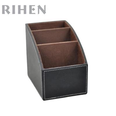 China Modern Living Room Office Storage Racks PU Leather Remote Control Rack for sale