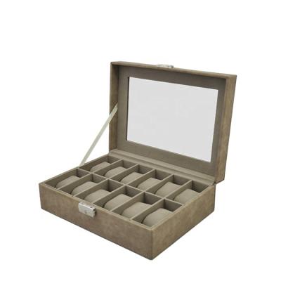 China Retro Style 12 Slot Watch Organizer Sustainable Watch Display Box for sale