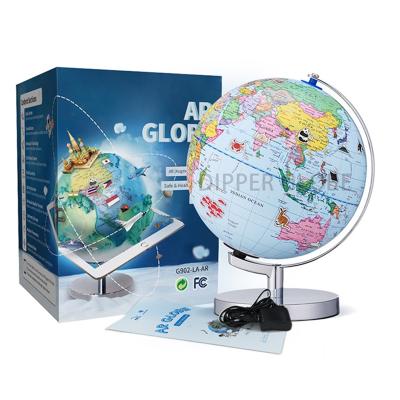 China Built-in Education 9inch LED Light World Globe Illuminated Smart AR Globe For Geography Study for sale