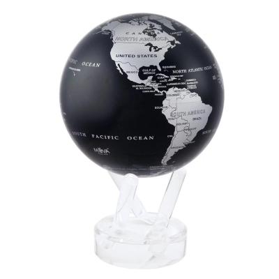 China No need to battery black ocean is accented by metallic landmasses in this bold take on the traditional world globe for sale