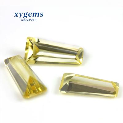 China Color Play Or Loose Light Yellow Fire Gemstone Baget Cut Zircon for sale