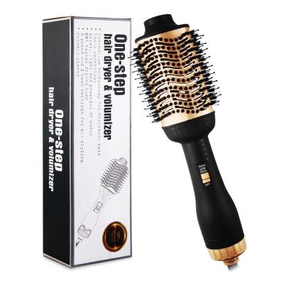 China Salon 1200w Ion Professional Negative Ion Hair Straightener Brush One Step Blow Dryer and Hot Airbrush Volumizer Styler for sale