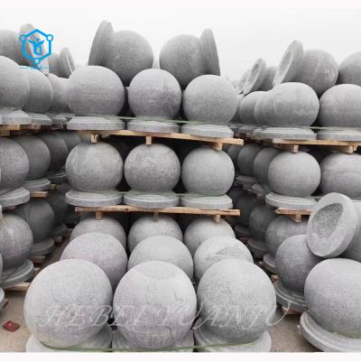 China Modern Landscape garden polished round gray granite balls for sale