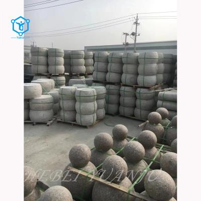 China Modern Polished round granite garden balls blasted granite kerbstones for sale