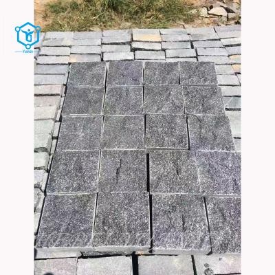 China Modern Natural black slate stone paving tile mosaic paving stone for sale