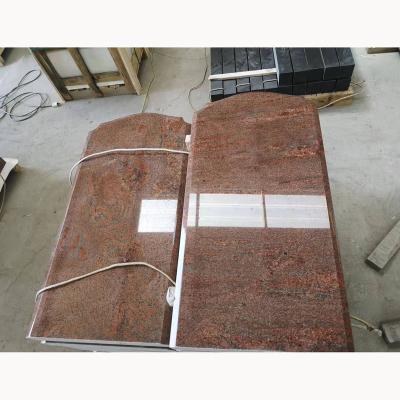 China Russia Country Cemetery usage American style Imperial red granite blank upright headstone for sale