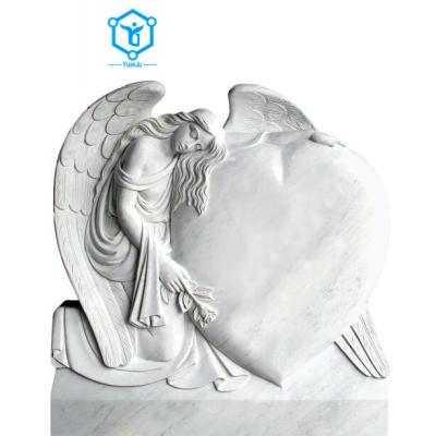 China Modern Hot Sale Beautiful Marble Granite Monument Headstones Tombstone With Angel For Sale for sale