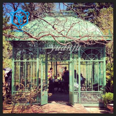 China Antirust Outdoor Garden Decoration Sun room Orangery Wrought Iron Large Gazebo for Sale for sale