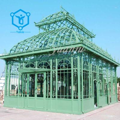 China Antirust Large greenhouse garden decoration outdoor wrought iron gazebo designs for sale for sale