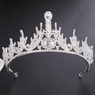 China Formal fashion designer drill bride exquisite handmade glass princess hair crown dress accessories designer wholesale hair for sale