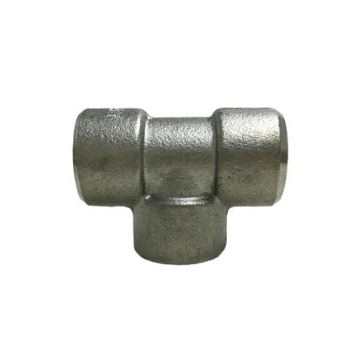 China SS China stainless steel forged high pressure 1/4 in. Female Thread Tee Pipe Fitting for sale