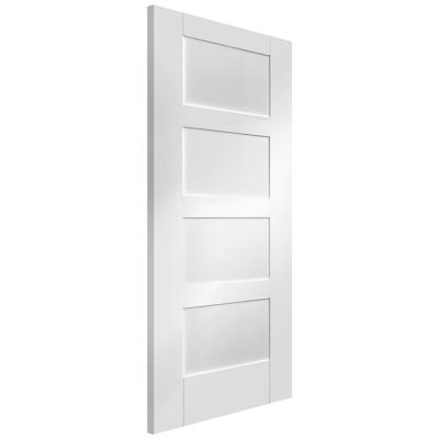 China Easily Assembled White 4 Panel Shaker Bedroom Engineered Stiles White Bedroom Hotel Inerior Bedroom Lowes Doors for sale