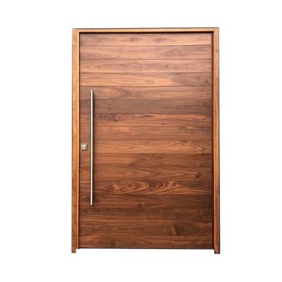 China Exterior key designs custom made wood frony wooden architectural modern architectural wood walnut teak for pivot door for sale