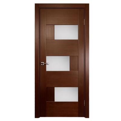 China Easily Assembled Bathroom French Glass Wood Doors Interior Slab Room Wood Door for sale