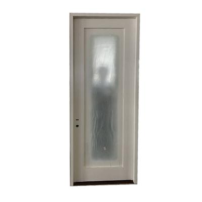 China Easily Assembled White Solid Wood Kitchen Doors Panel Shaker Kitchen Doors Modern Interior Waterproof Glass Door Bathroom Toilet Glass for sale