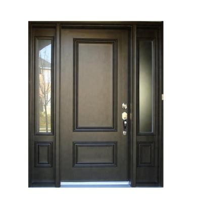 China Kerala Wooden Swing Walnut Entry Door Front Entry Designs With Sidelites for sale